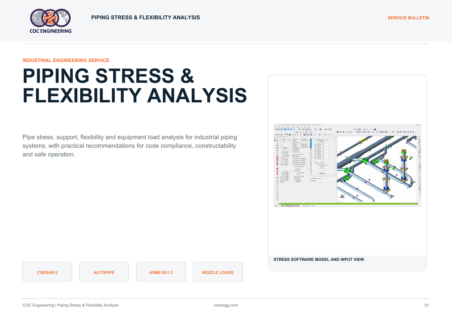 Piping Stress and Flexibility Analysis bulletin page 1