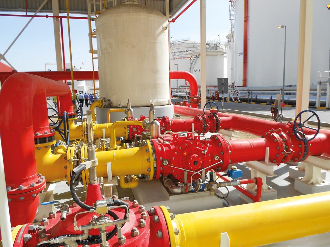 Industrial fire-water valve and pipe system